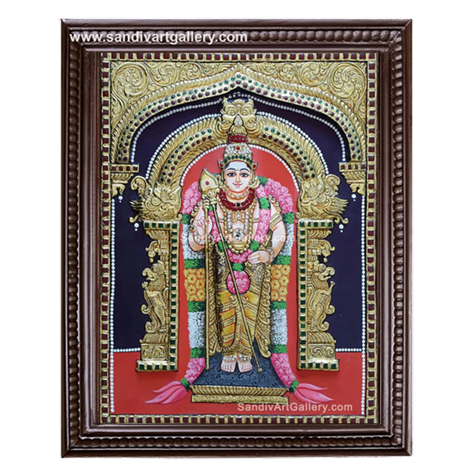 Murugan 2D Embossed Tanjore Painting 1