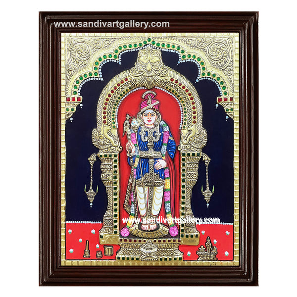 Palani Murugar Semi Embossed Tanjore Painting
