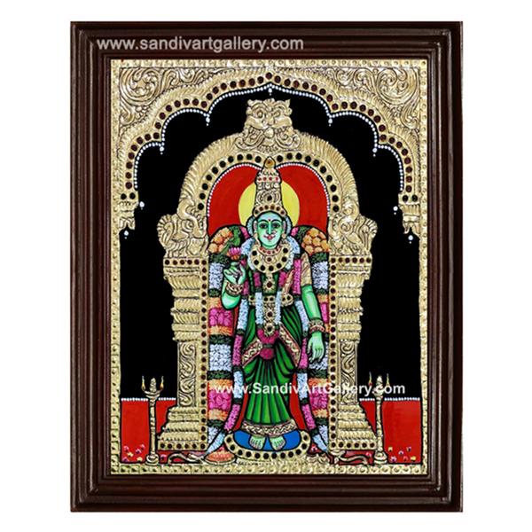 Madurai Meenakashi Amman Tanjore Painting