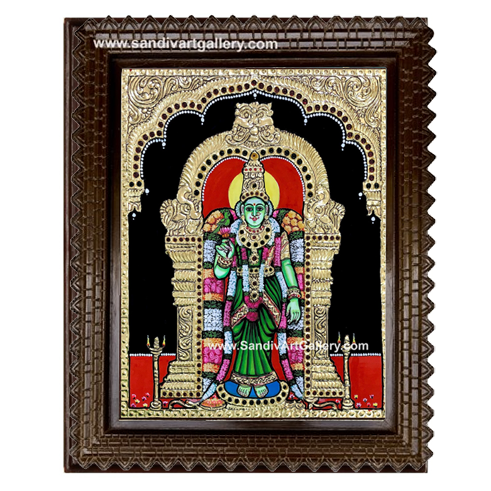 Madurai Meenakashi Amman Tanjore Painting