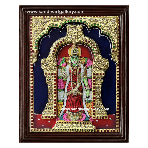 Madurai Meenakshi Amman 3D Embossed Tanjore Painting