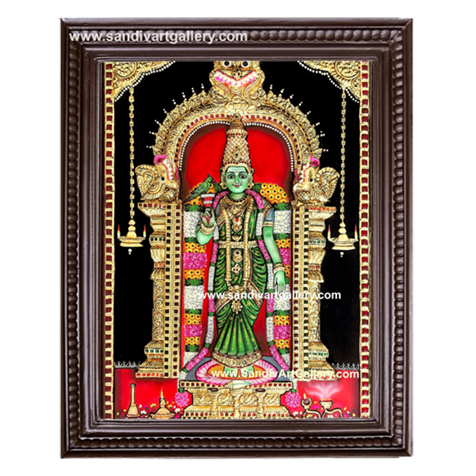 Madurai Meenakshi Amman 3D Embossed Tanjore Painting