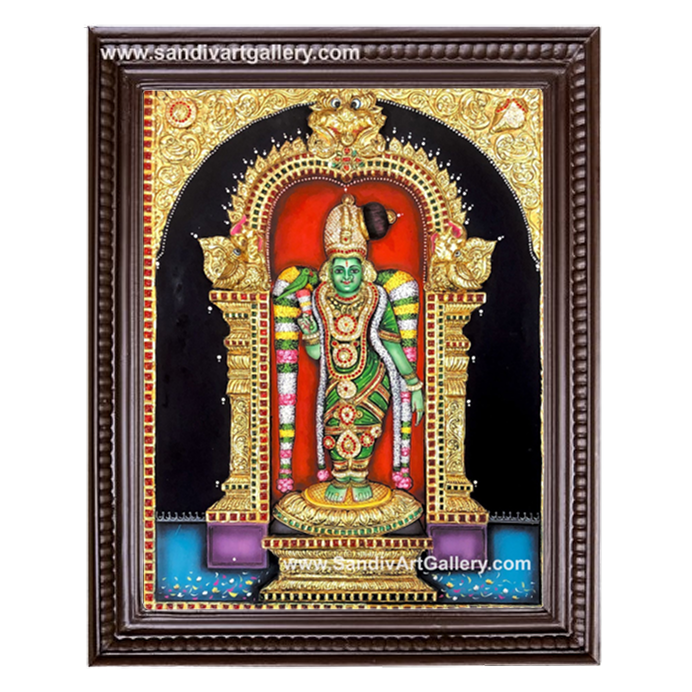 Madurai Meenakshi Amman 3D Super Embossed Tanjore Painting