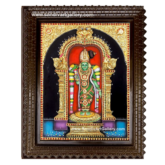 Madurai Meenakshi Amman 3D Super Embossed Tanjore Painting