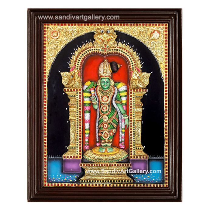 Madurai Meenakshi Amman 3D Super Embossed Tanjore Painting