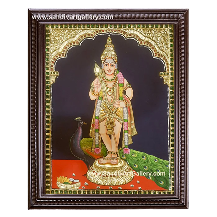 Murugan Peacock Tanjore Painting