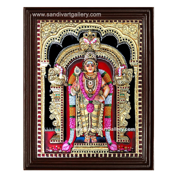 Murugan 3D Embossed Tanjore Painting