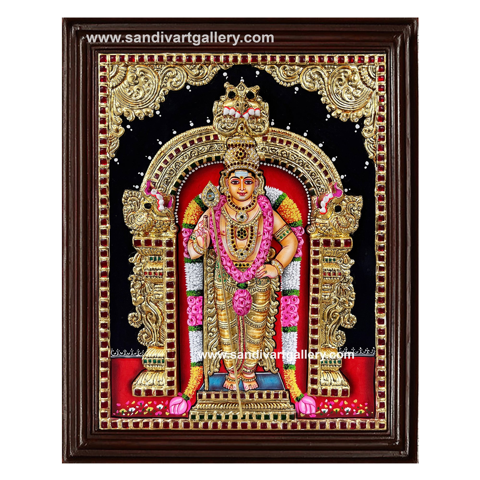 Murugan 3D Embossed Tanjore Painting 1