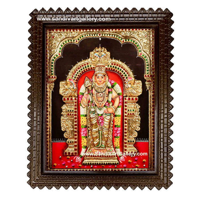 Murugan 3D Embossed Tanjore Painting 1