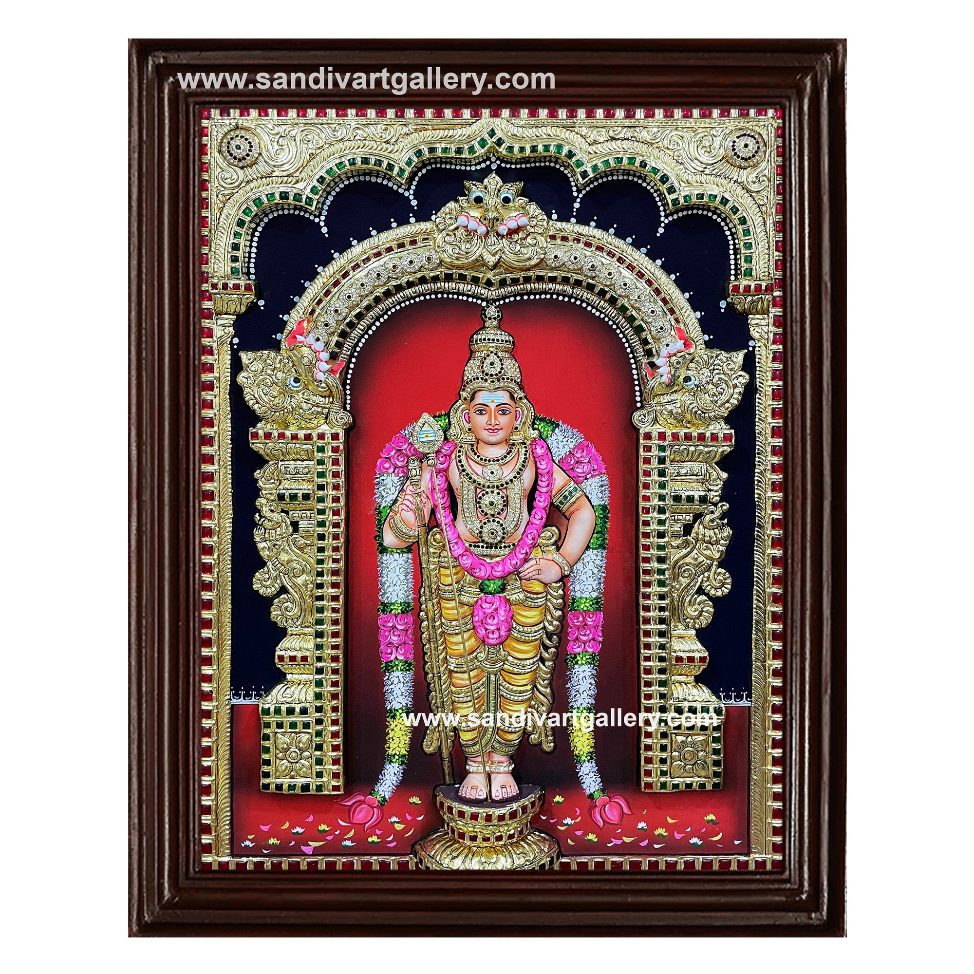 Murugan 3D Embossed Tanjore Painting 2