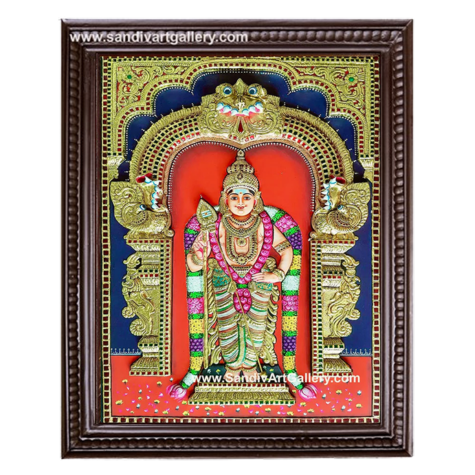 Murugan 3D Super Embossed Tanjore Painting