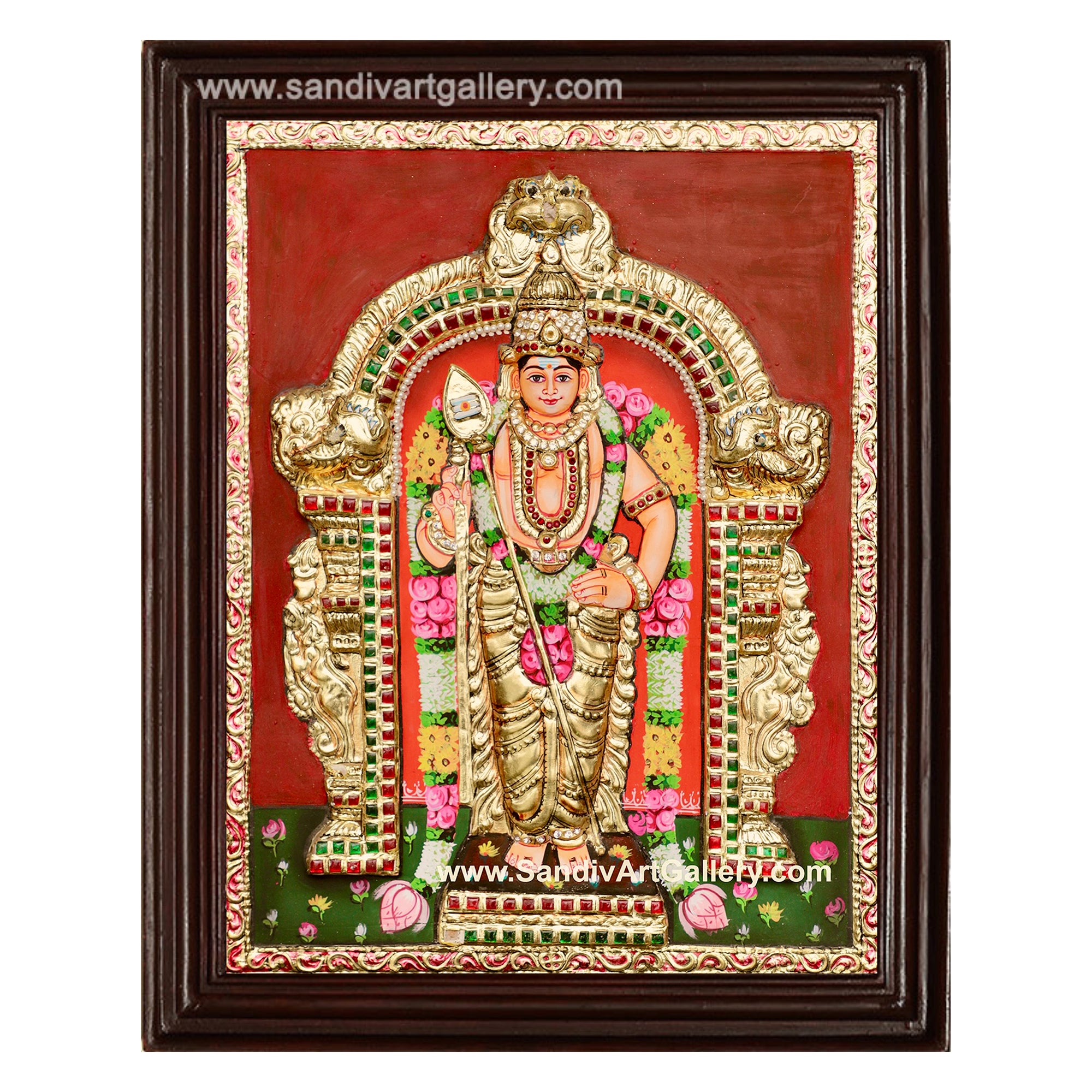 Murugan 3D Super Embossed Tanjore Painting 1