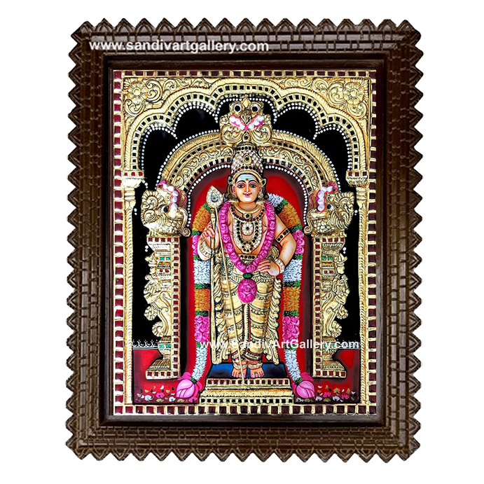 Murugan 3D Super Embossed Tanjore Painting 1