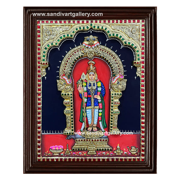 Raja Alangara Murugan 3D Embossed Tanjore Painting