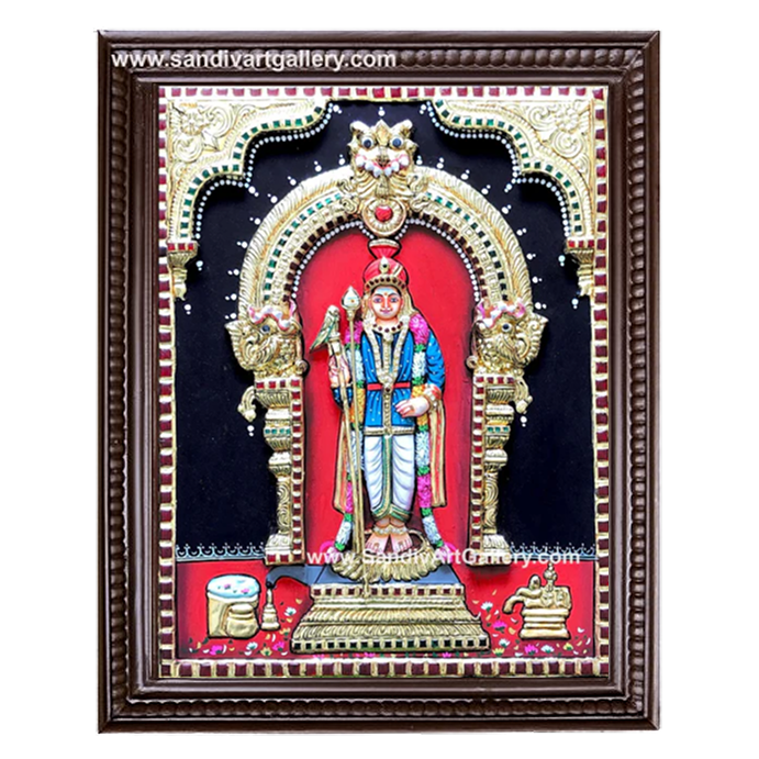 Raja Alangara Murugan 3D Embossed Tanjore Painting