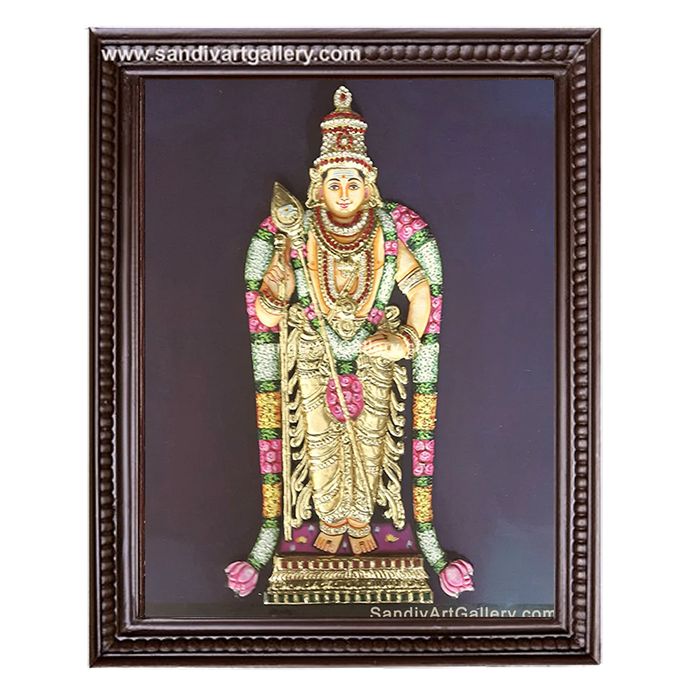 Murugan 3D Embossed Tanjore Painting 5