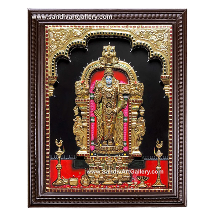 Chennimalai Murugan 3D Super Embossed Tanjore Painting