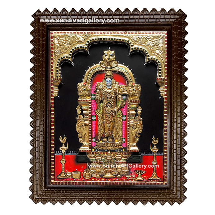 Chennimalai Murugan 3D Super Embossed Tanjore Painting