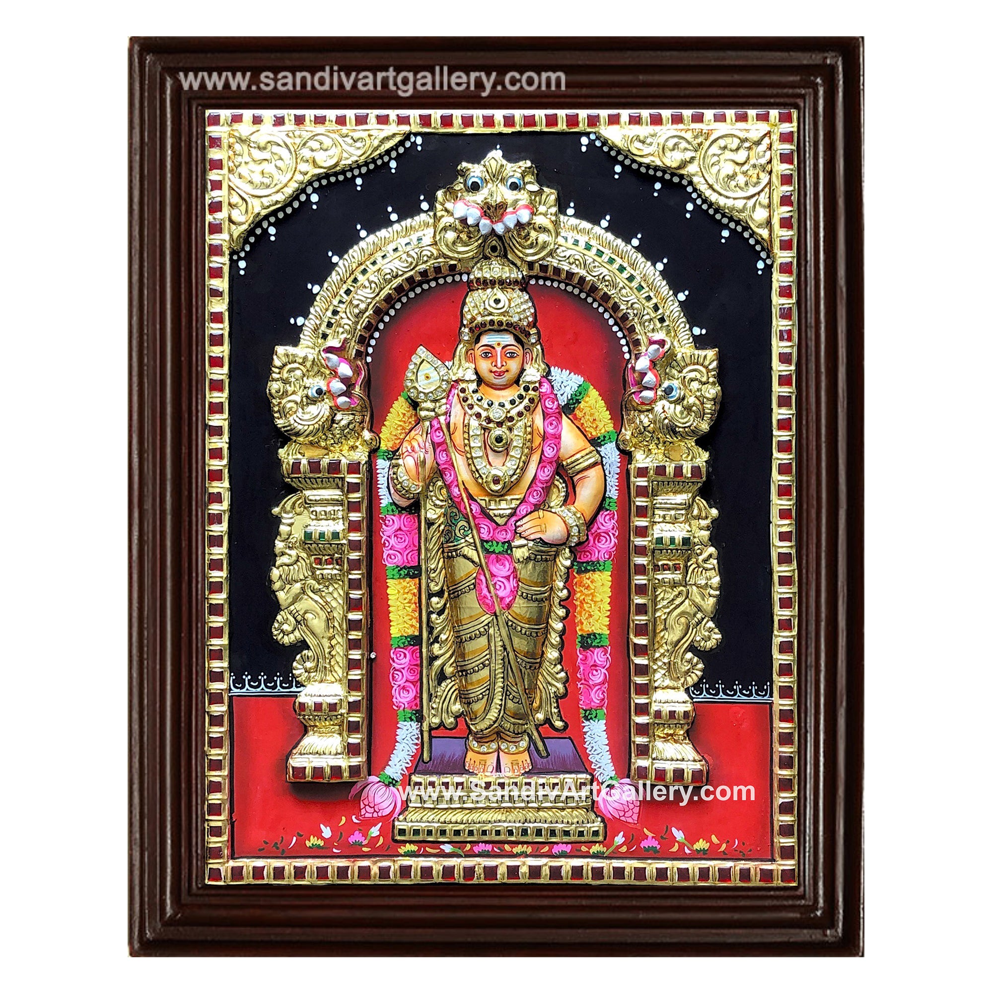 Murugar 3D Embossed Tanjore Painting