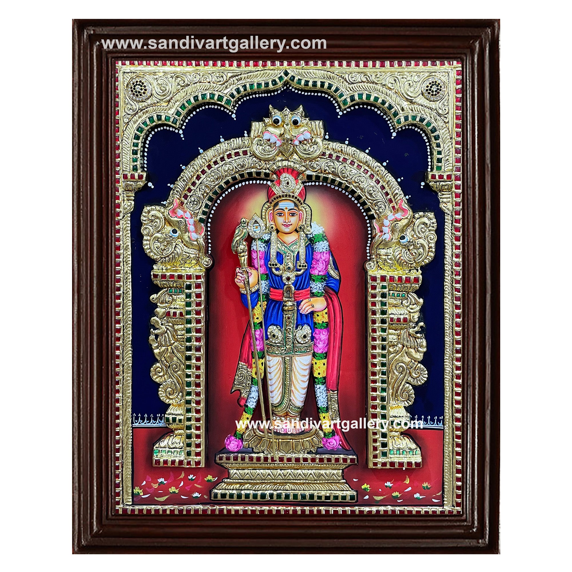 Palani Murugan 3D Embossed Tanjore Painting