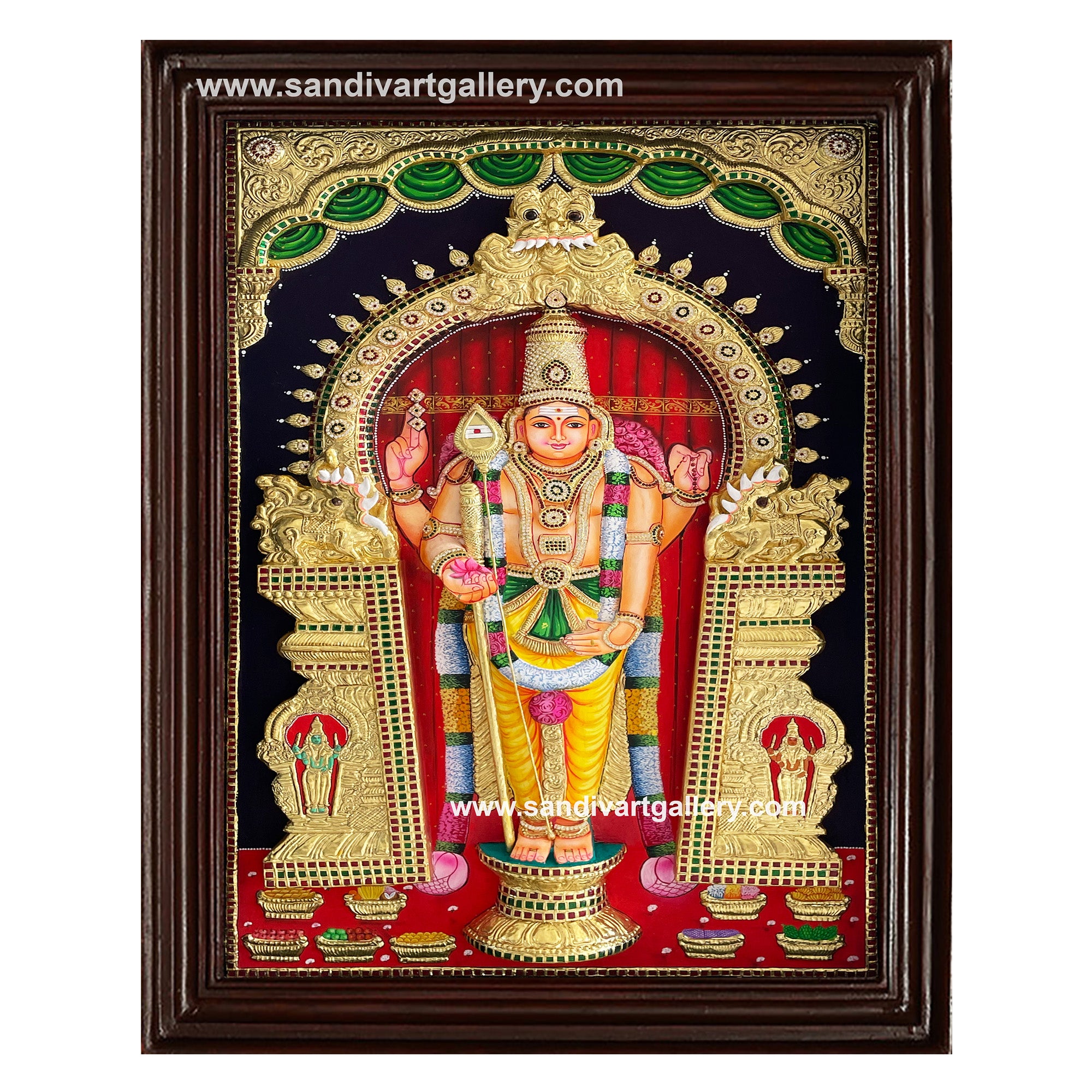 Murugar 3D Embossed Tanjore Painting