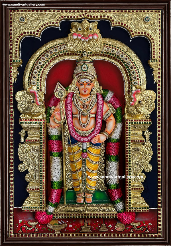 Murugar 3D Embossed Tanjore Painting