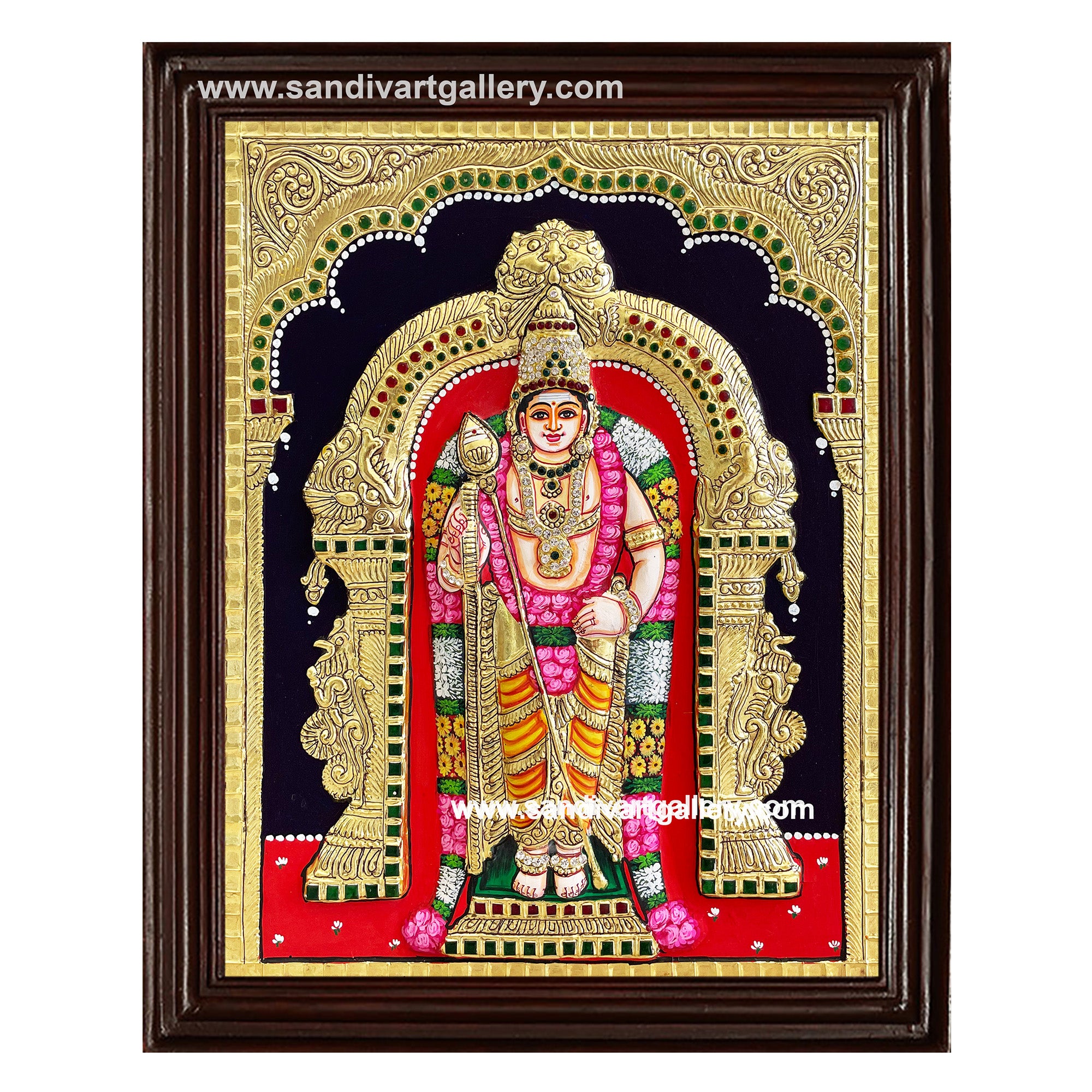 Murugan Embossed Tanjore Painting