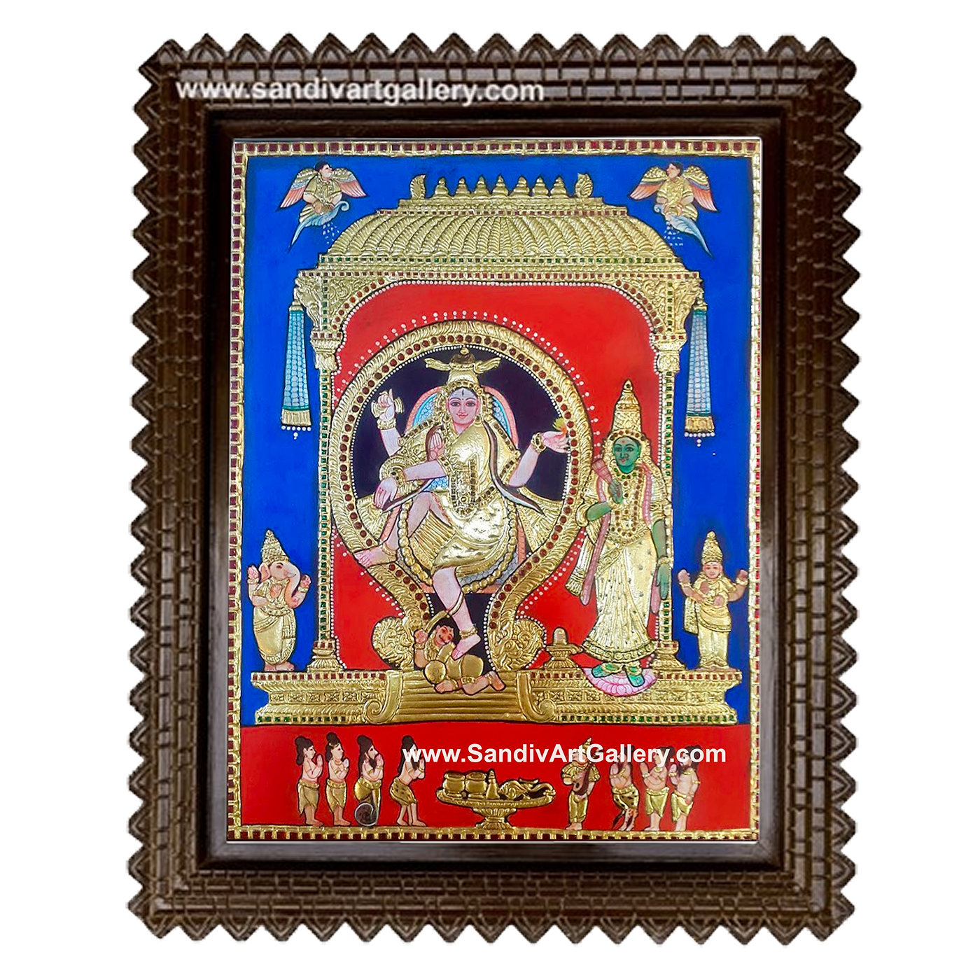 Natarajar with Sivagama Sundari Tanjore Painting