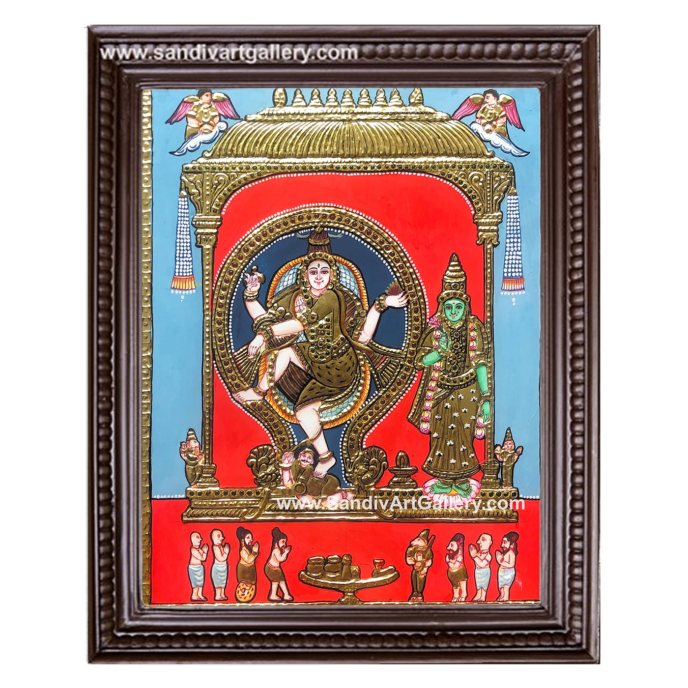 Natarajar with Sivagama Sundari Tanjore Painting 1
