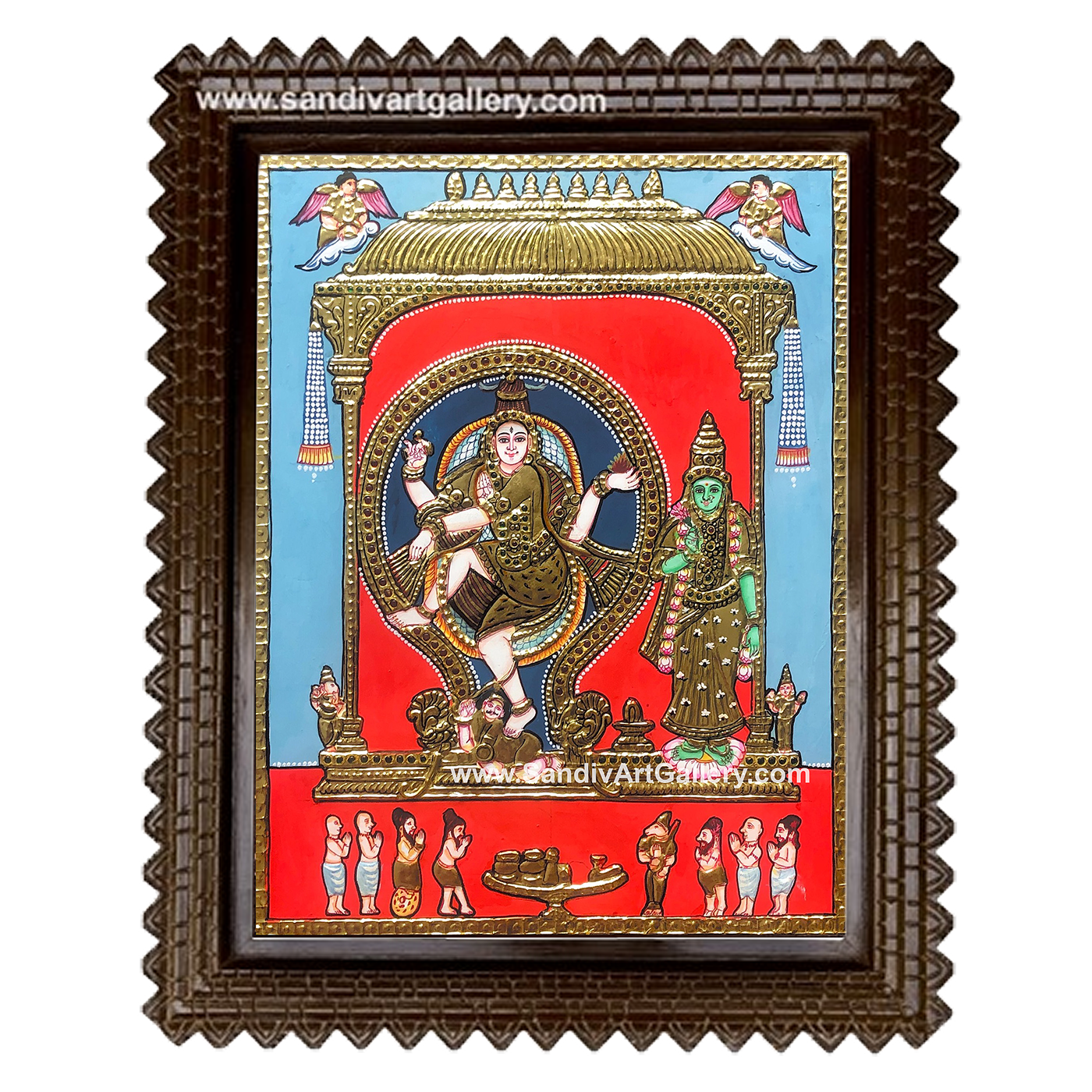 Natarajar with Sivagama Sundari Tanjore Painting 1