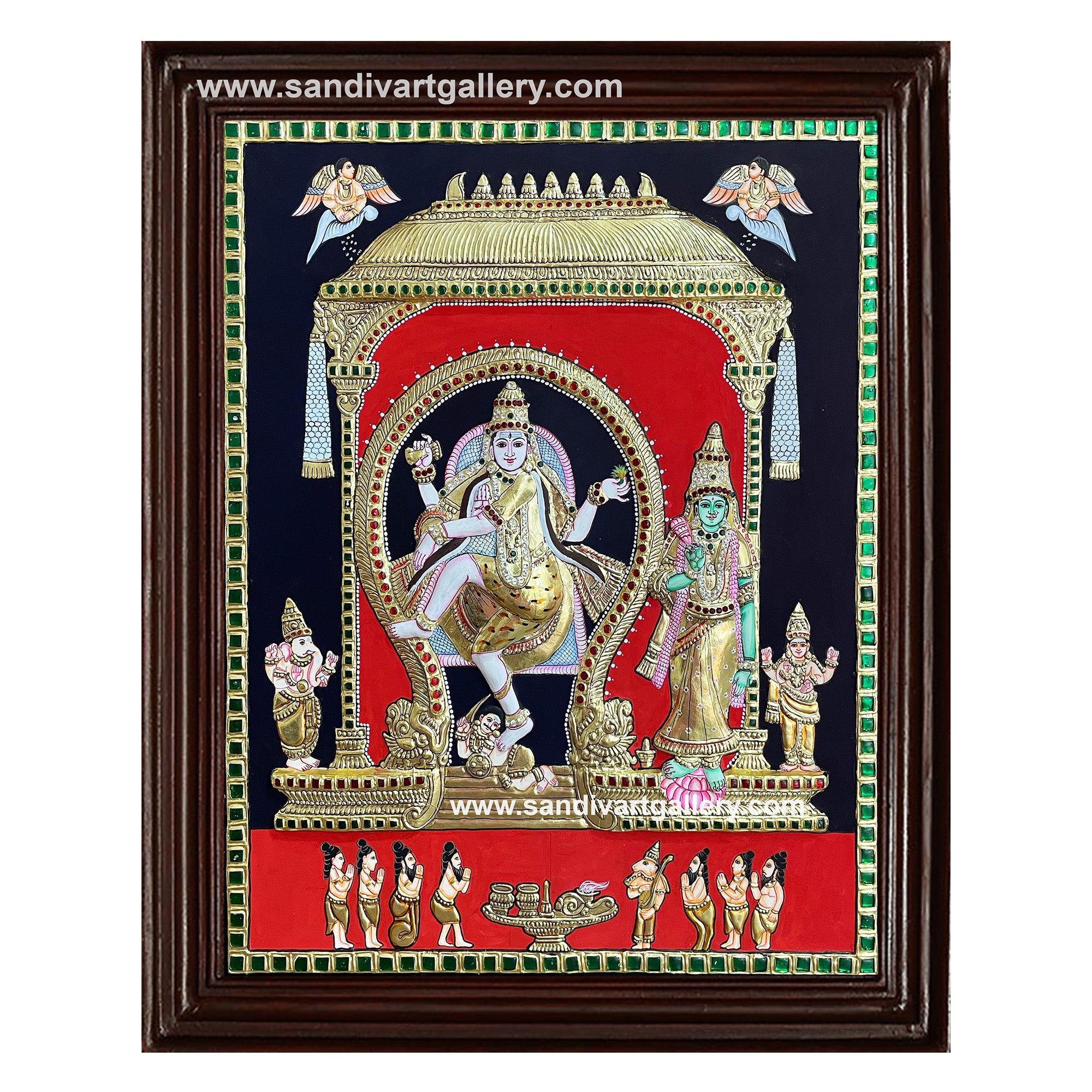 Natraja Embossed Tanjore Painting