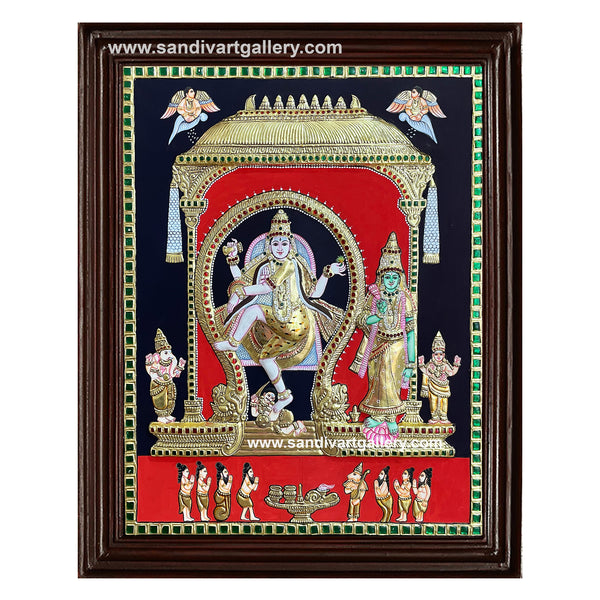 Natraja Embossed Tanjore Painting