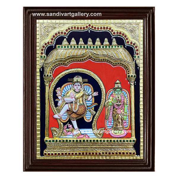 Natraja Semi Embossed Tanjore Painting