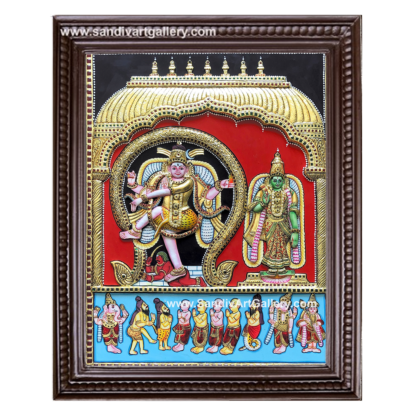 Natarajar 3D Embossed Tanjore Painting