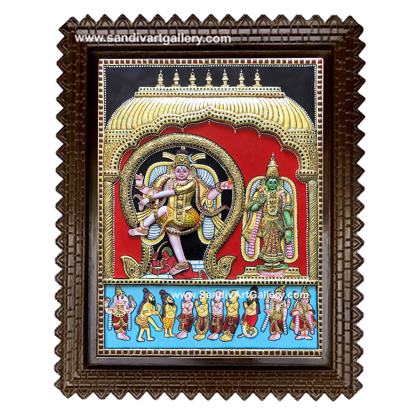 Natarajar 3D Embossed Tanjore Painting