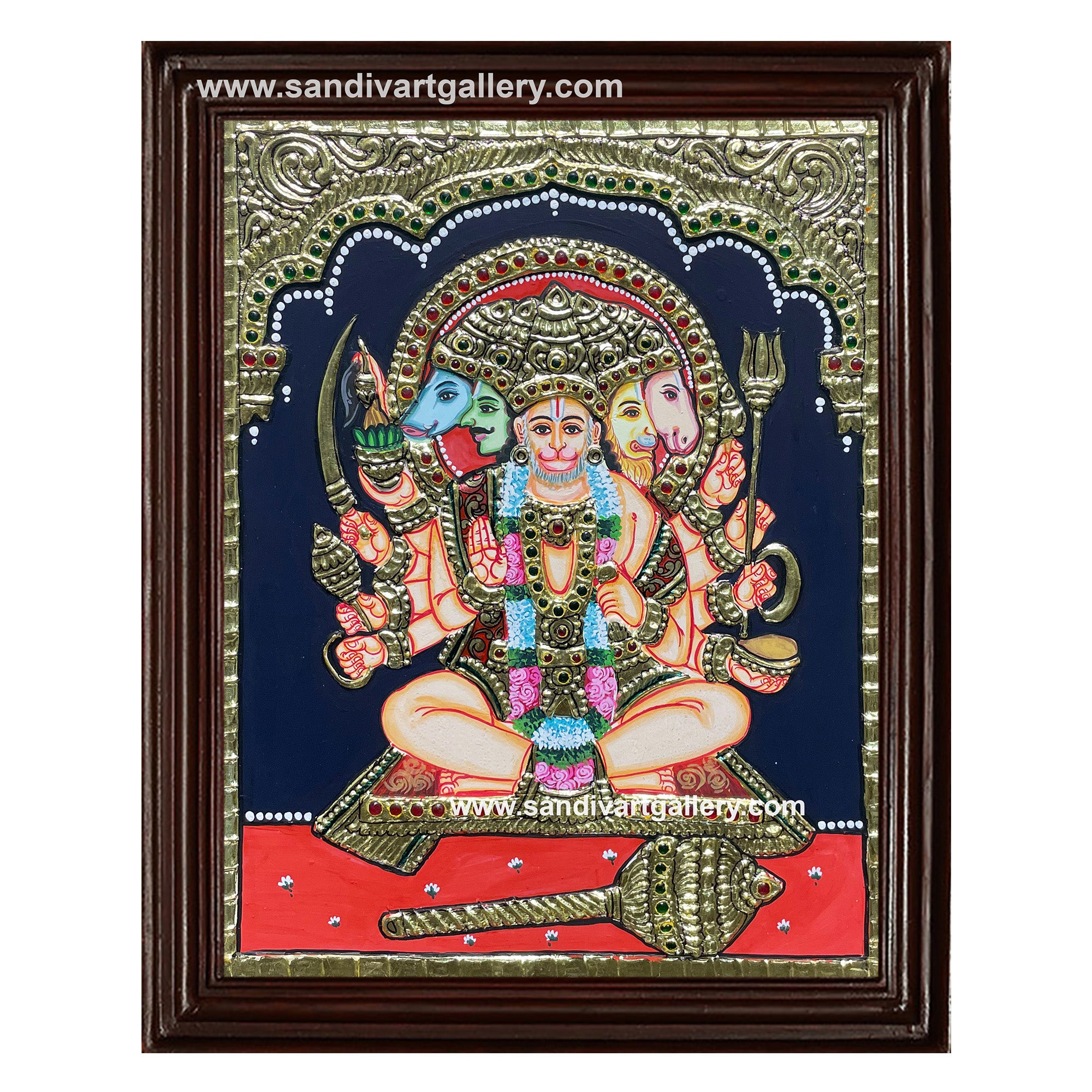 Panchamukha Hanuman Tanjore Painting