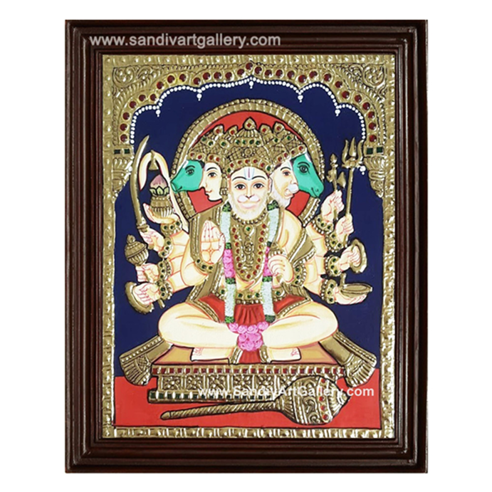 Panchamukha Hanuman Tanjore Painting