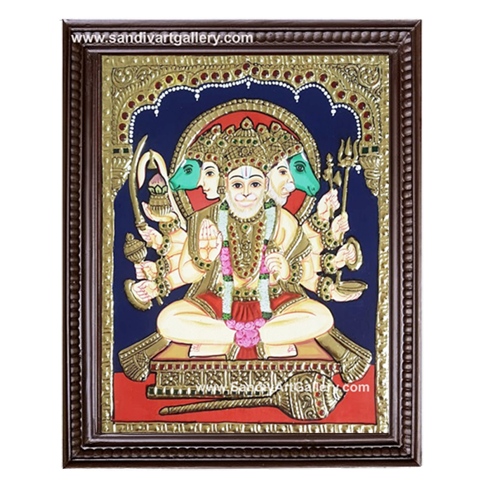 Panchamukha Hanuman Tanjore Painting