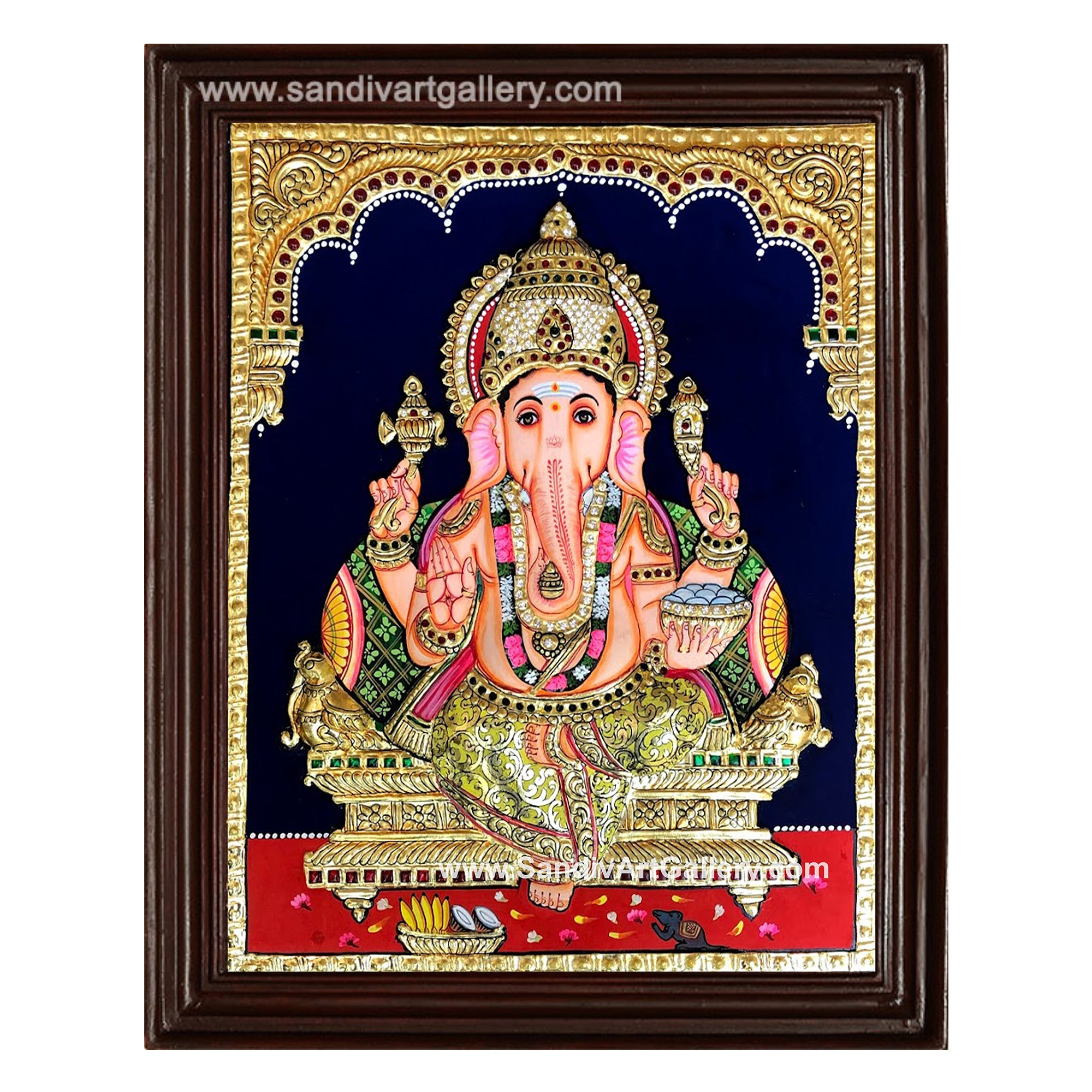 Vinayagar Lakshmi Balaji Saraswathi and Subramania- Pooja Room 2D Tanjore Paintings