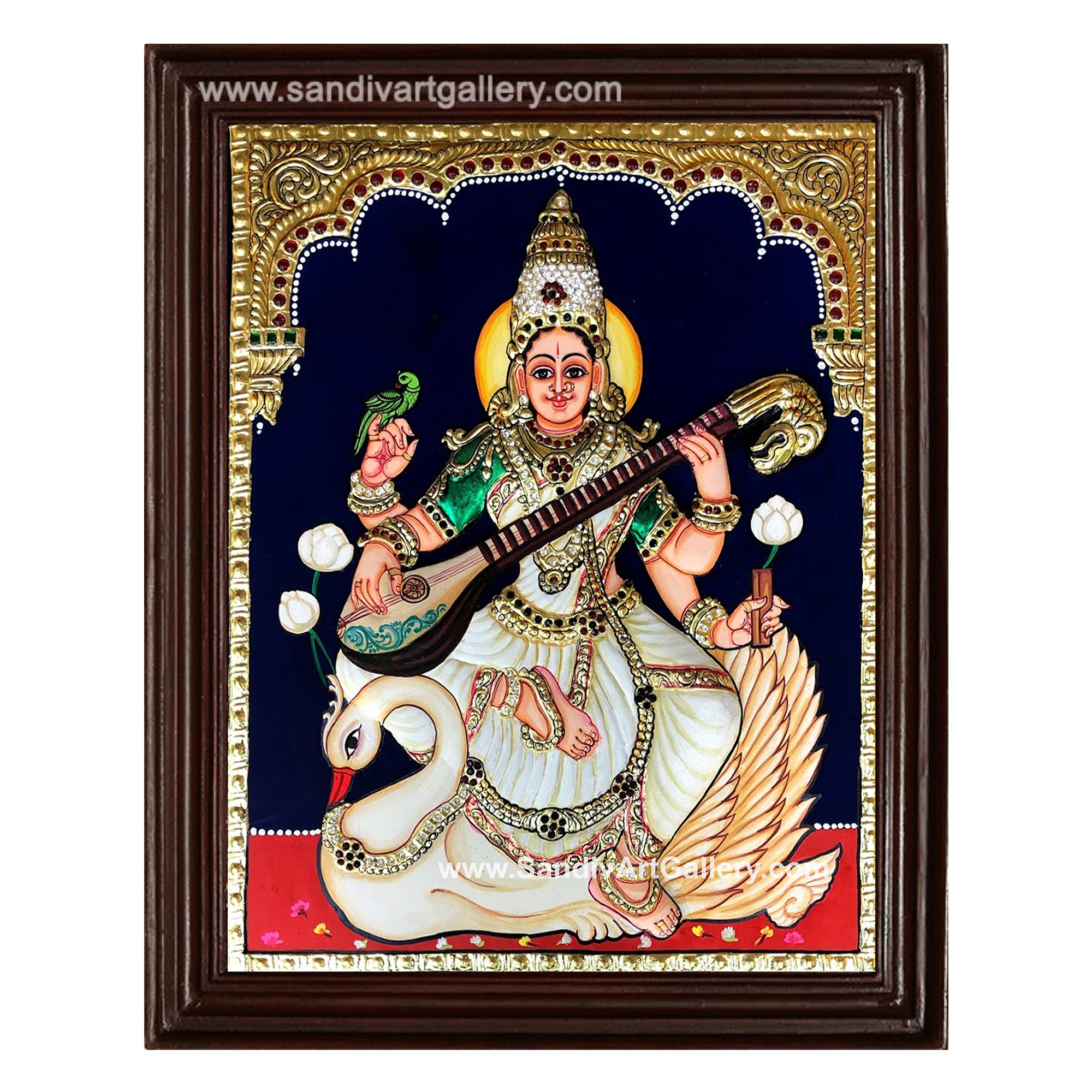 Vinayagar Lakshmi Balaji Saraswathi and Subramania- Pooja Room 2D Tanjore Paintings