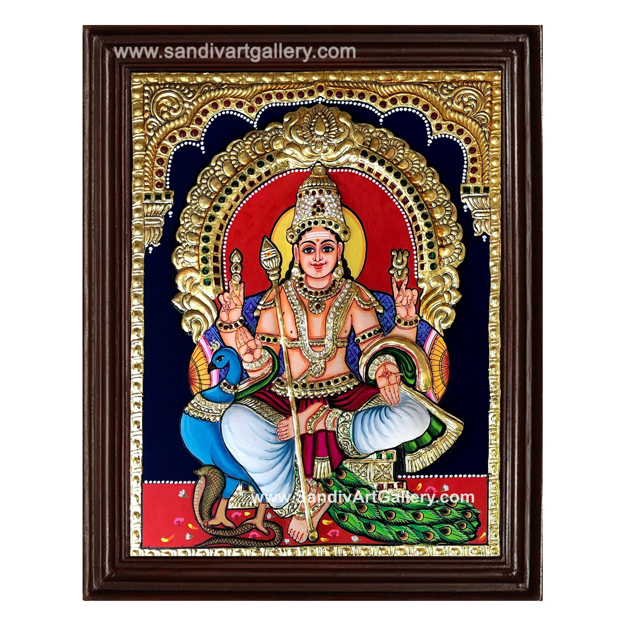 Vinayagar Lakshmi Balaji Saraswathi and Subramania- Pooja Room 2D Tanjore Paintings