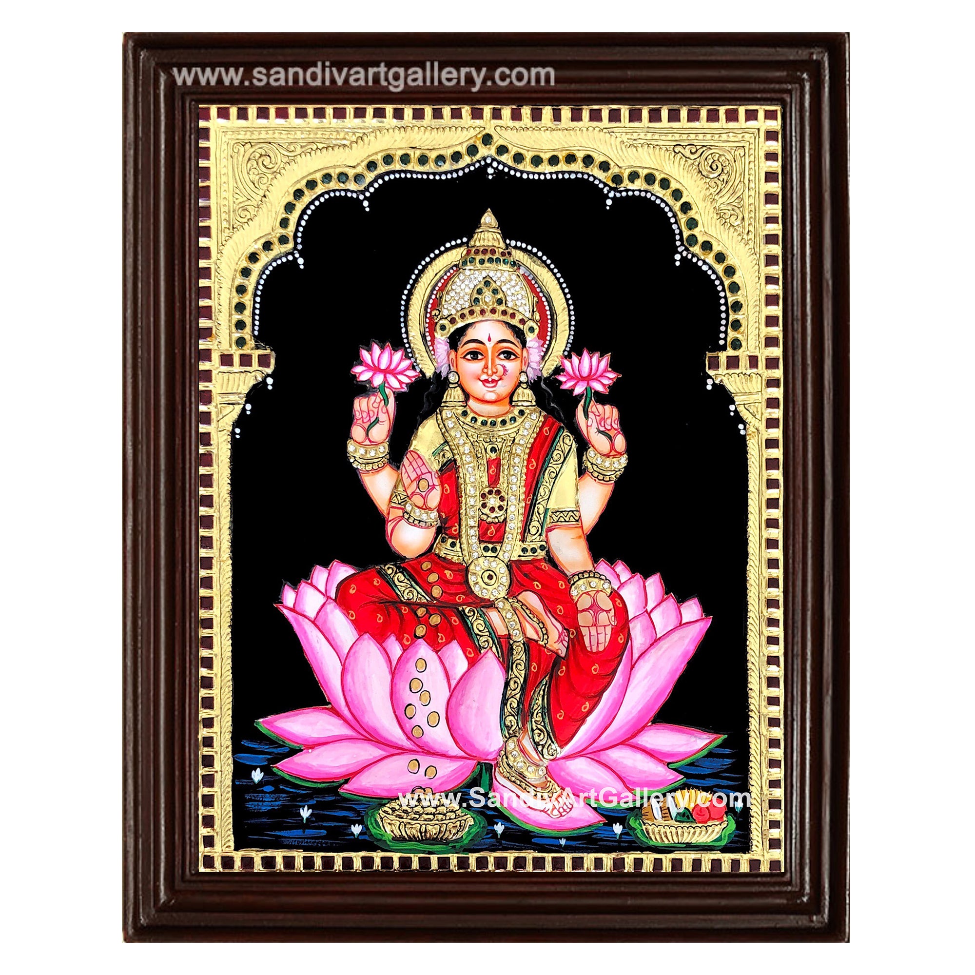 Vinayagar Lakshmi Balaji Saraswathi and Raja Alangara Murugar- Pooja Room 2D Tanjore Paintings