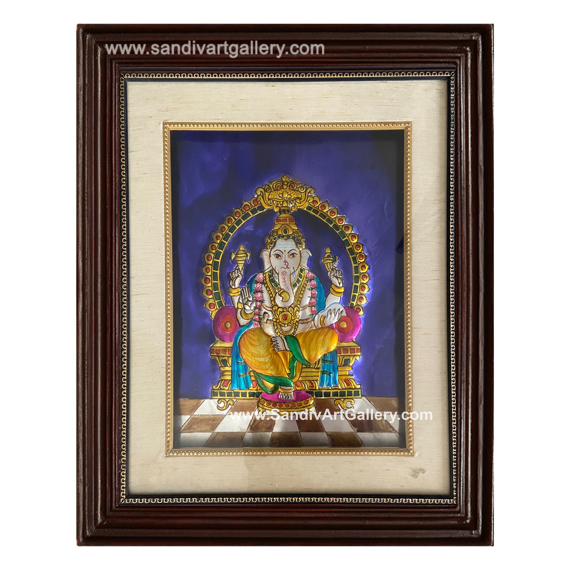 Vinayaka, Lakshmi, Balaji, Saraswathi and Subramania- Pooja Room Metal Embossing Paintings