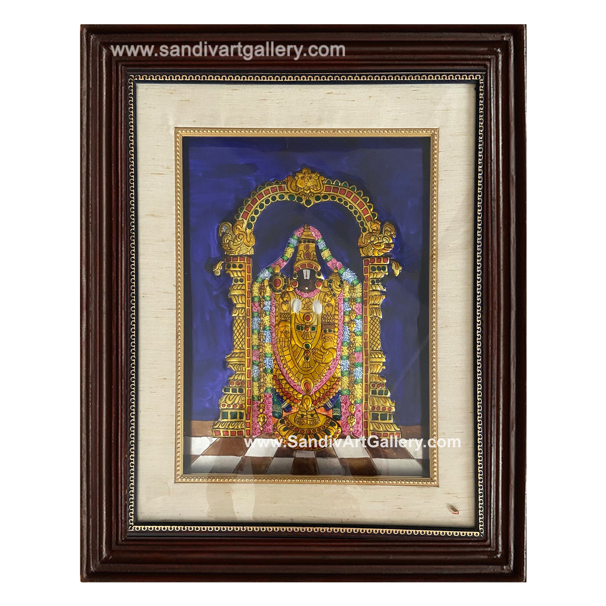 Vinayaka, Lakshmi, Balaji, Saraswathi and Subramania- Pooja Room Metal Embossing Paintings