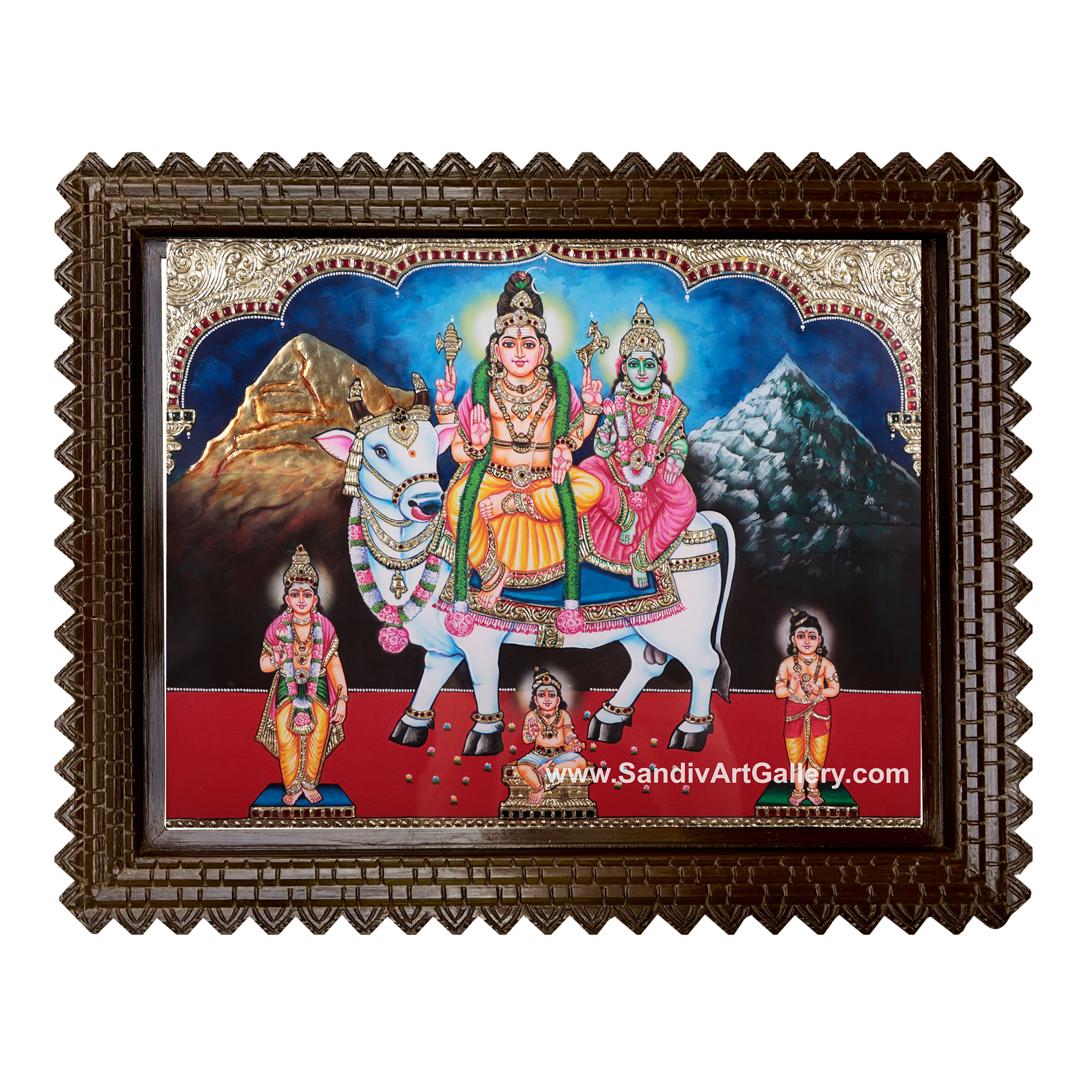 Shiva Parvati Tanjore Painting