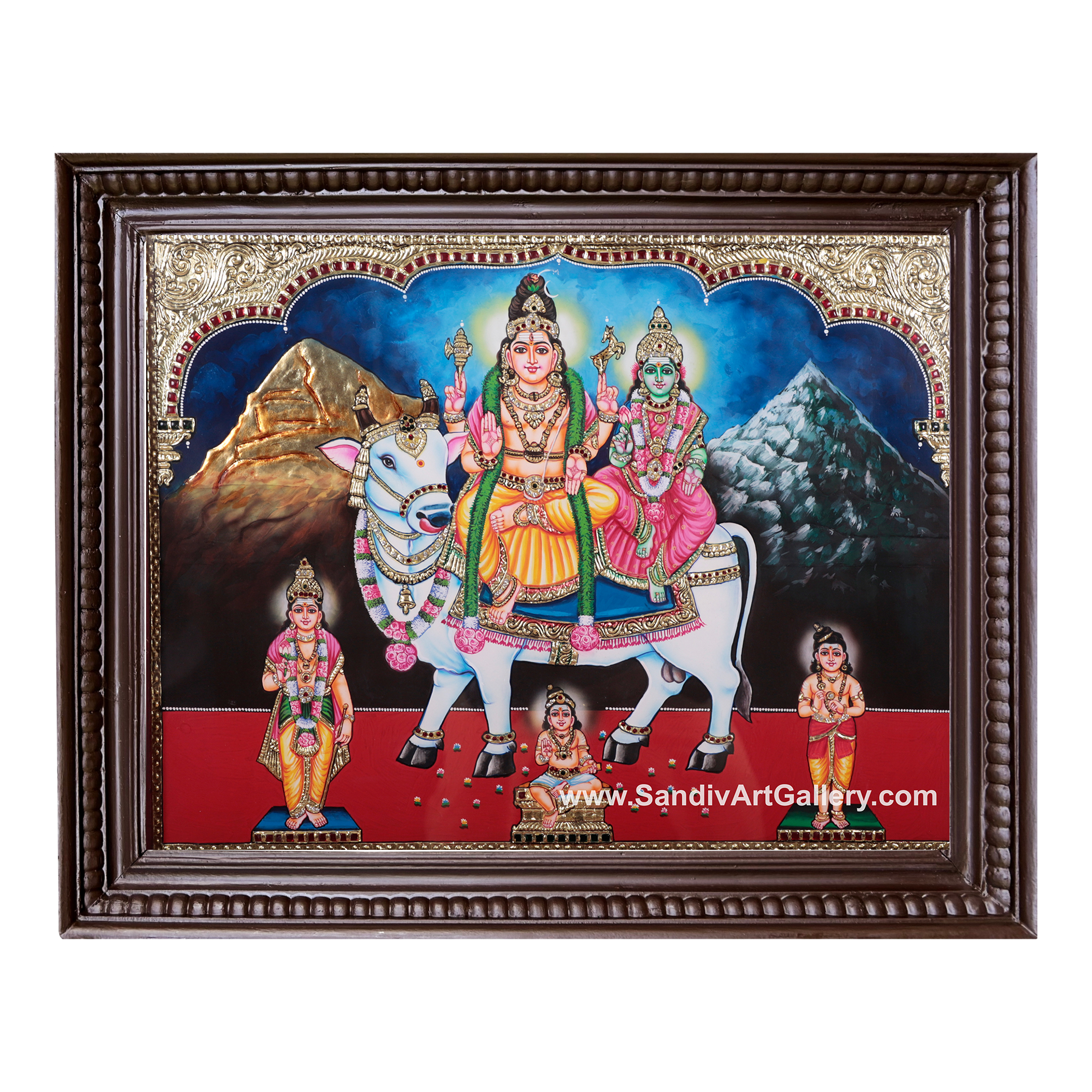 Shiva Parvati Tanjore Painting
