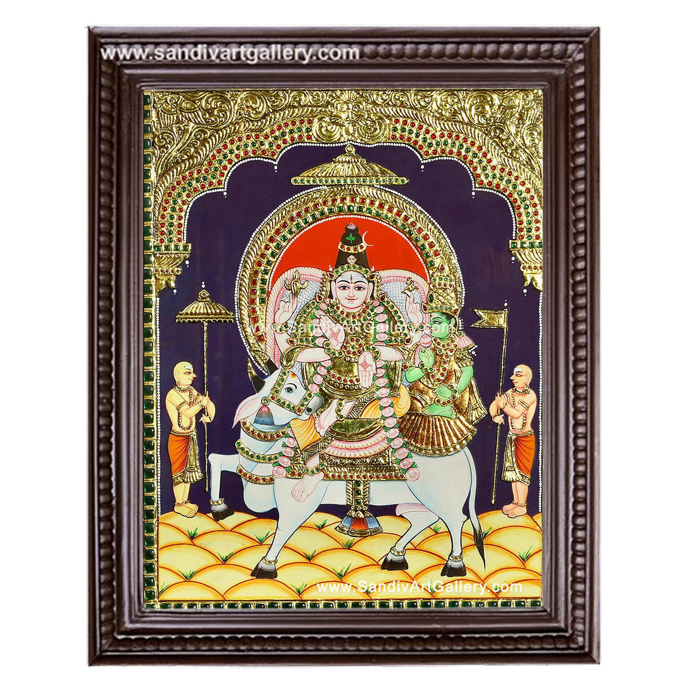 Shiva Parvati Tanjore Painting 1