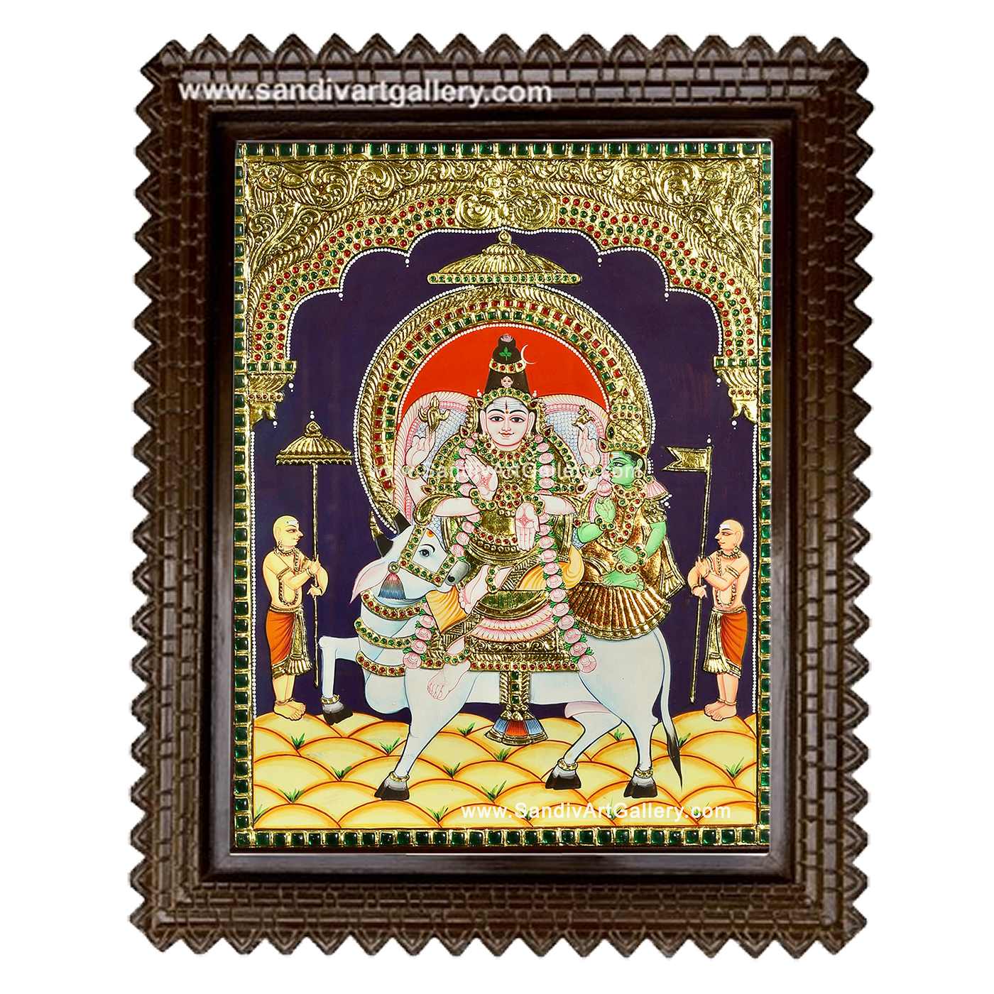 Shiva Parvati Tanjore Painting 1