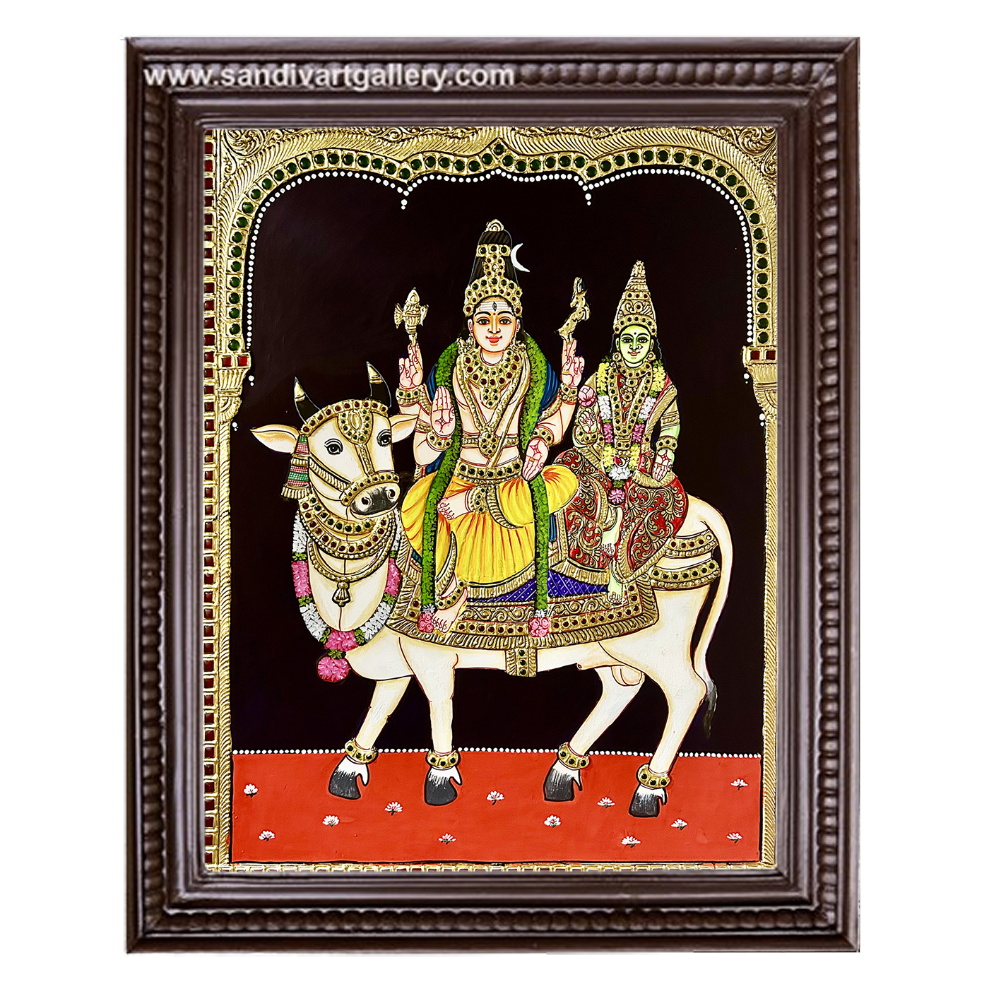 Shiva Parvati Tanjore Painting 2