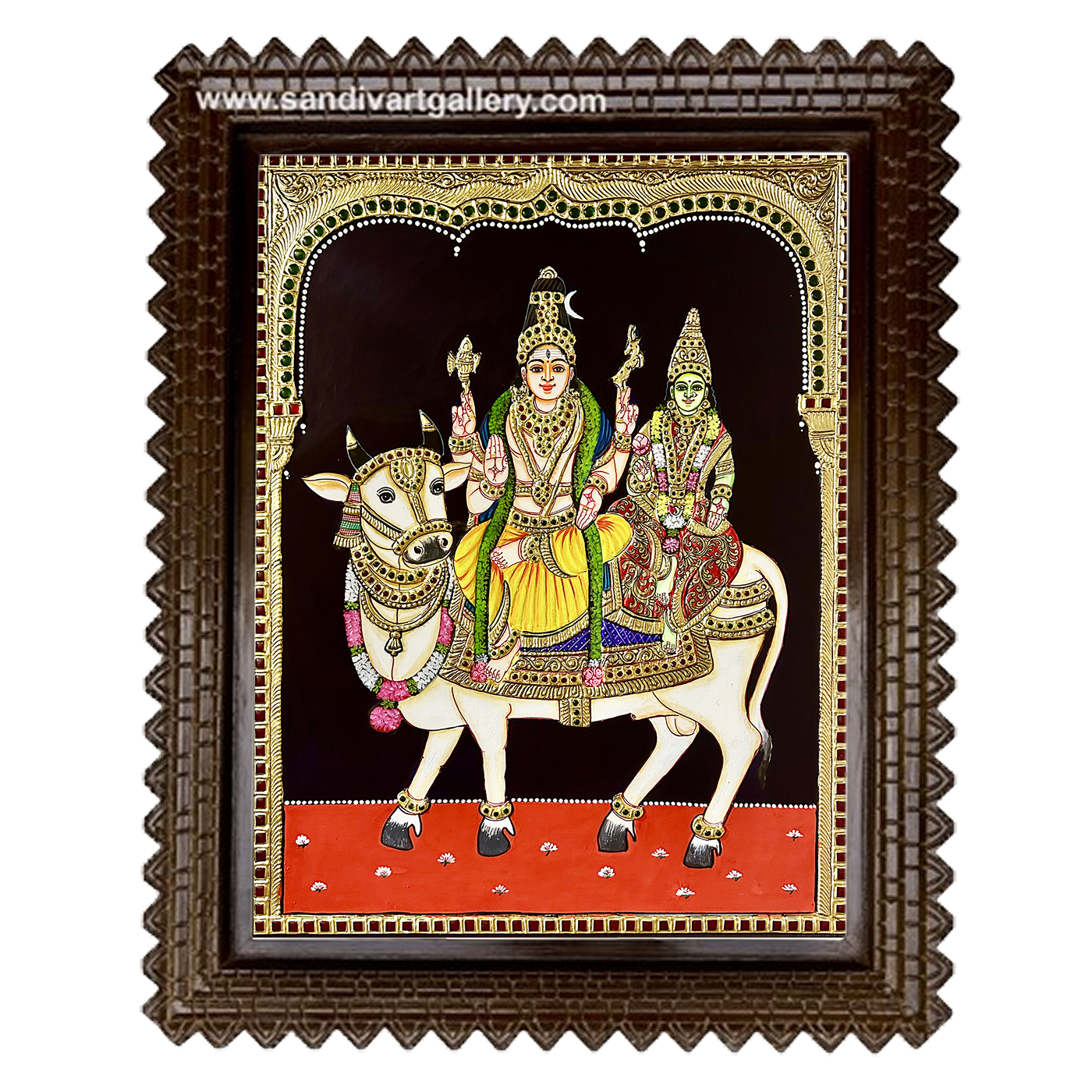 Shiva Parvati Tanjore Painting 2